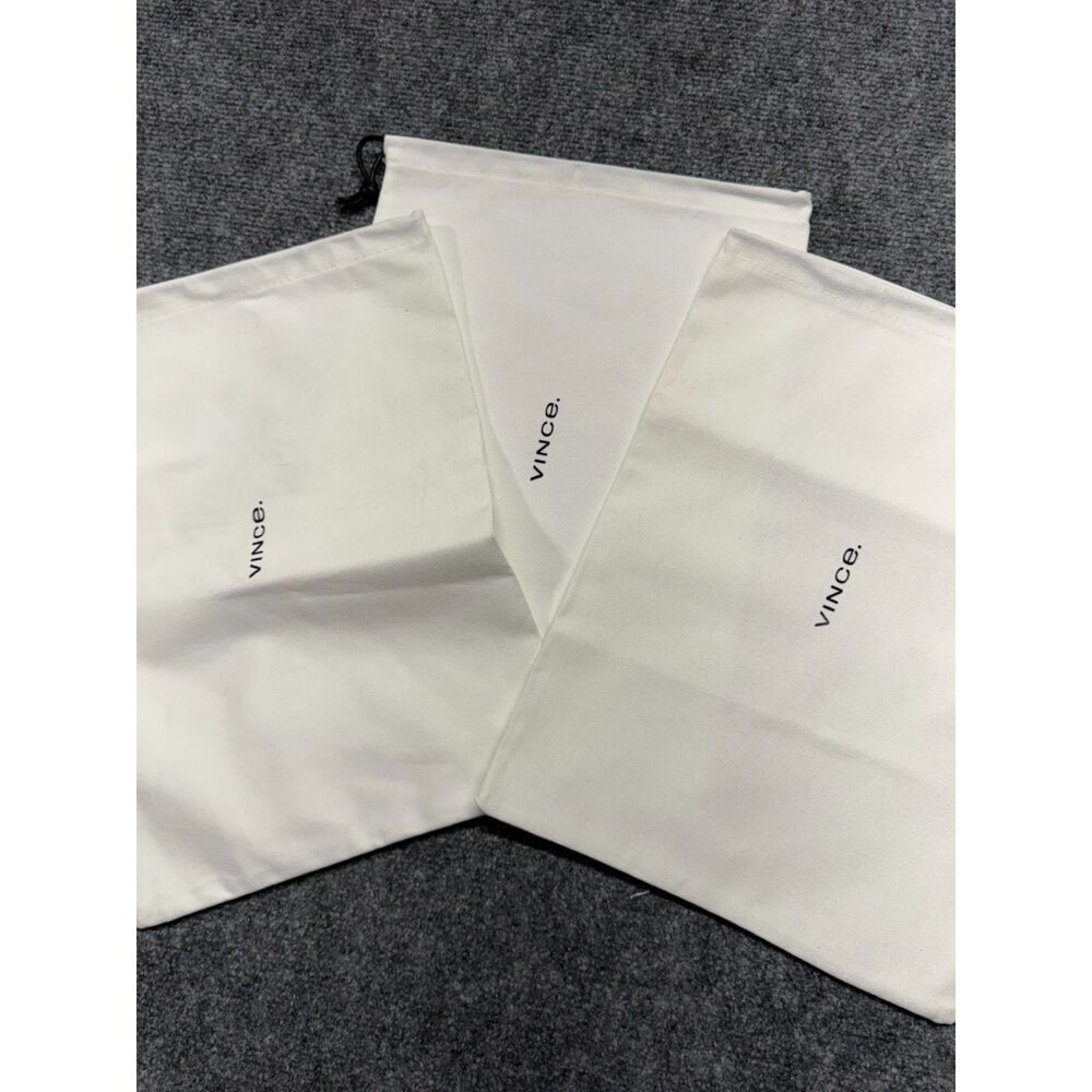 Vince Dust Bag Lot of 3 Cream Drawstring Designer Handbag Shoe Storage Bags